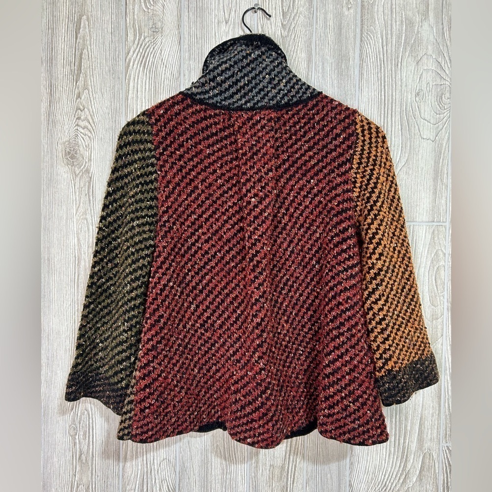 Vintage Curio Patchwork Button Front Cardigan Bla… - image 6